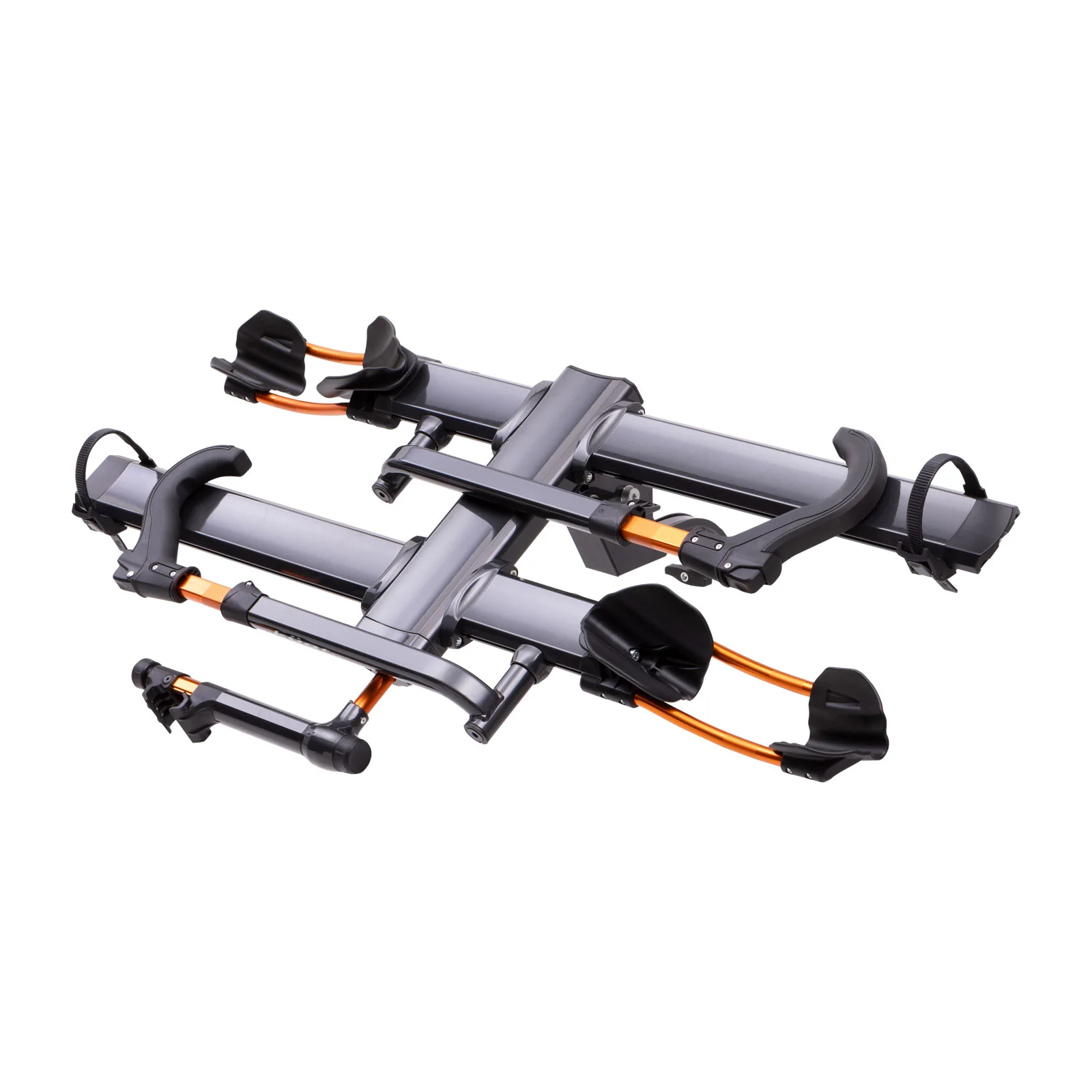 Kuat NV 2.0 2-bike Hitch Mounted Bike Rack - 1-1/4" Hitch - Gray Metallic with Orange Anodize
